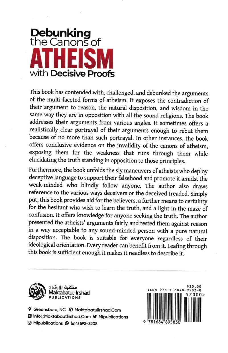 Debunking the canons of Atheism with Decisive proofs by Shaykh ʿAbdur-Rahmān ibn ʿAbdullāh ibn Nāsir ibn Sʿadī
