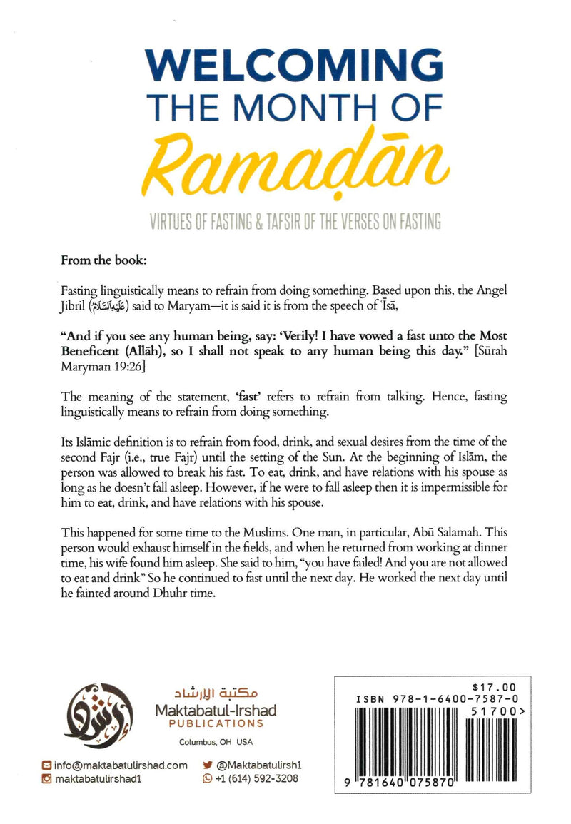 Welcoming the Month of Ramadan Virtues of Fasting & Tafsir of the Verses on Fasting by Shaikh Ahmad Bin Yahya An-Najmi