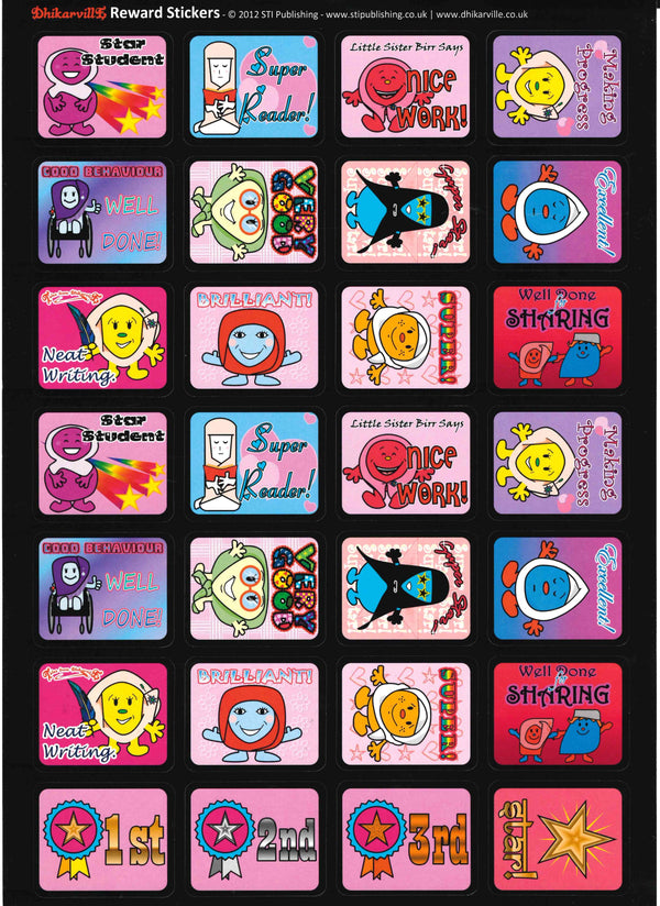 Dhikarville Reward Stickers for Girls